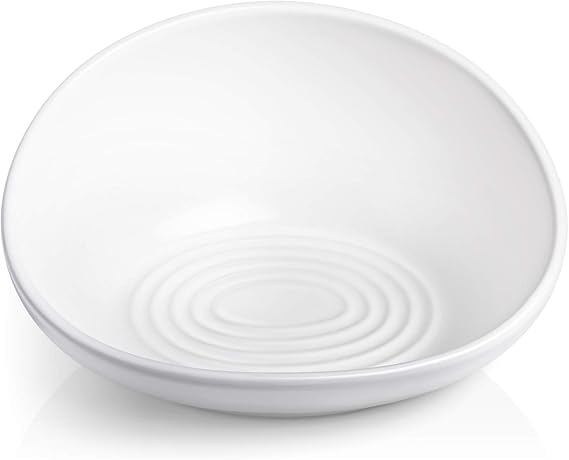 CatGuru Cat Food Bowl, Ceramic Bowls for Indoor Cats, No Spill Cat Feeding Bowl, Whisker Stress Free Kitten Bowls, Pet Bowls for Food and Water, Includes Silicone Non-Slip Mat (High-Low, White)