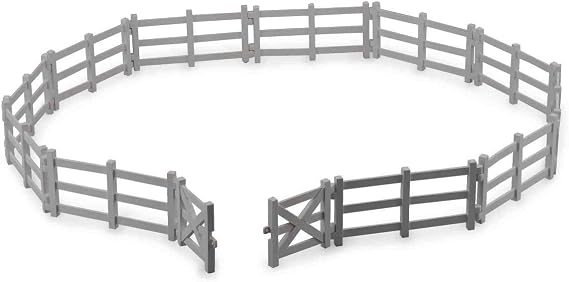 Collecta Corral Fence with Gate Vinyl Toy Fencing Medium