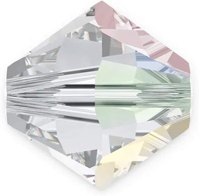 200pcs Authentic Preciosa 6mm Faceted Bicone Crystal Loose Beads Crystal AB Compatible with Swarovski 53015328 for DIY Jewelry Making Pre-B602