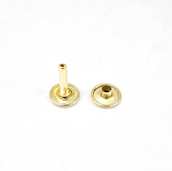 Extra Long Double Cap Rivets (100pk, Gold)