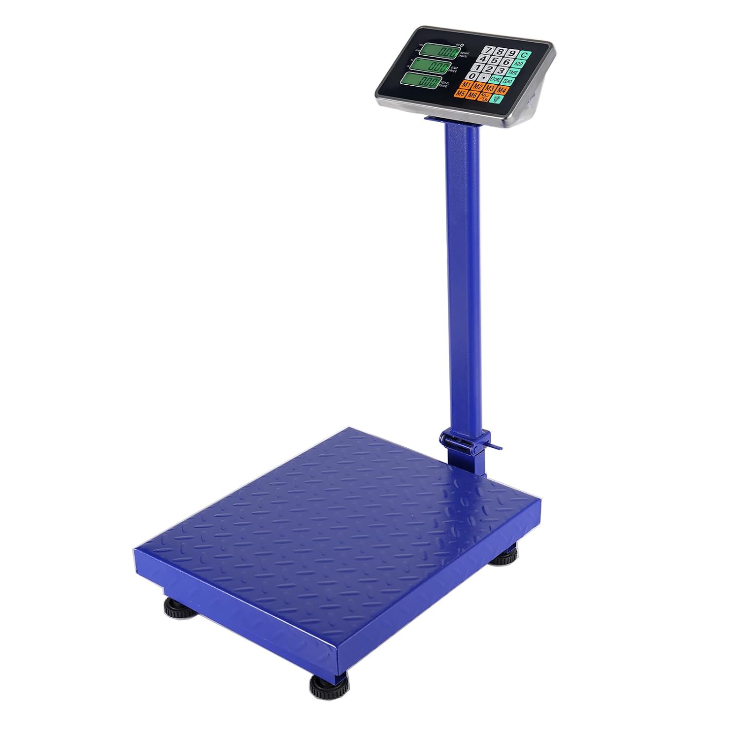 Karlhome Commercial Digital Electronic Computing Platform Scale, 300KG Heavy Duty Folding Postal Scales with LCD Display, Digital Industrial Scale for Commercial Parcel Weighing, Blue