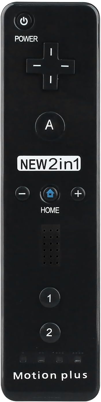 OSTENT 2 in 1 Remote Controller Built in Motion Plus for Nintendo Wii/Wii U Console Game Color Black