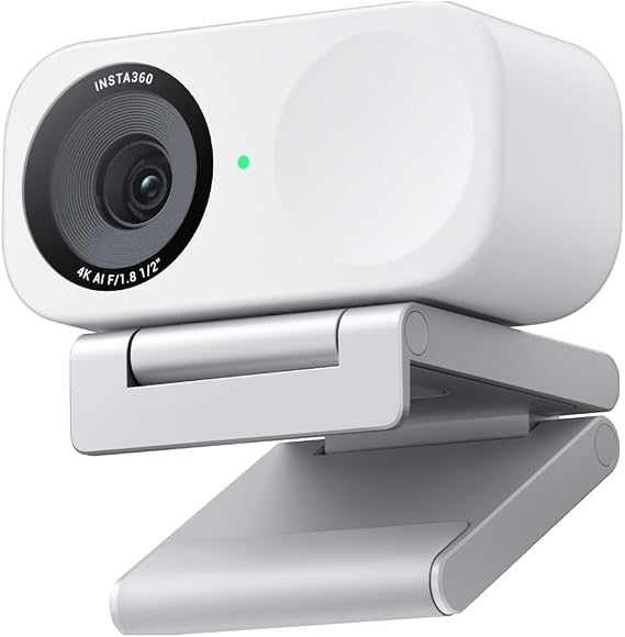 Insta360 Link 2C - 4K Webcam for PC/Mac, Streaming Computer Camera with Auto Framing, 1/2" Sensor, HDR, AI Noise-Canceling Mic, Gesture Control, Webcam for Desktop Video Calls, Zoom, Teams, Twitch