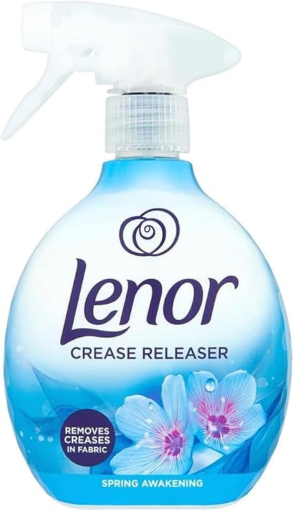 Lenor Crease Releaser Spray 500ml Summer Breeze and Spring Awakening Fabric Wrinkle Remover Smooths Creases Freshens Clothes and Refreshes Fabrics No Ironing Needed (Spring Awake)