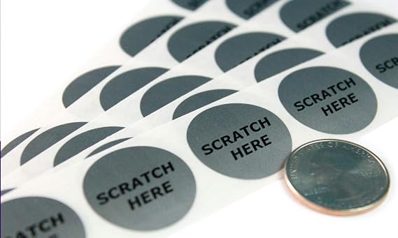 My Scratch Offs 1 in Silver Round Scratch Here Stickers, 5000 Pack | Ideal for bingo cards, raffle tickets, loyalty programs, classroom rewards, games, marketing campaigns, fundraising events