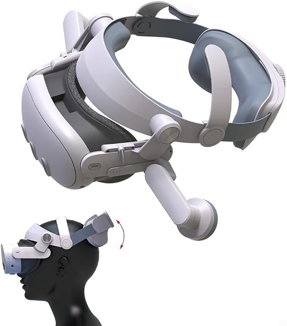 Besttoolifes Head Strap Accessories For Meta For 3/3S, Dual Charge The VR Headset And Strap In 2.5h(T300 Regular)