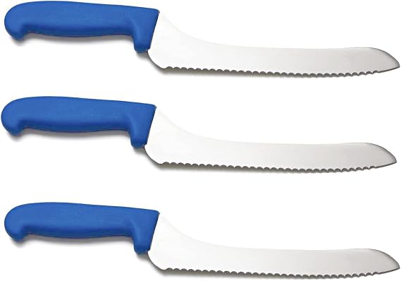 Columbia Cutlery 9 in. Blue Offset Bread/Sandwich Knife (3 Pack)