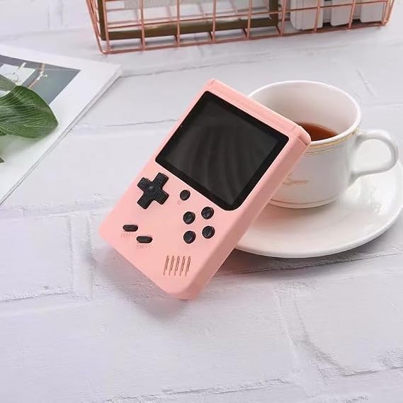 Retro Mini Handheld Game Console, Portable Gaming System with 400 Classic Games, 3-inch LCD Screen (PINK)