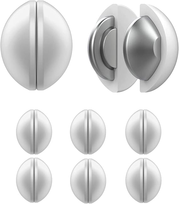 Shower Curtain Weights, Magnetic Silicone Wrapped Heavy Duty Premium Shower Curtain Liner Clips Added Weight - 6 Pack(White)