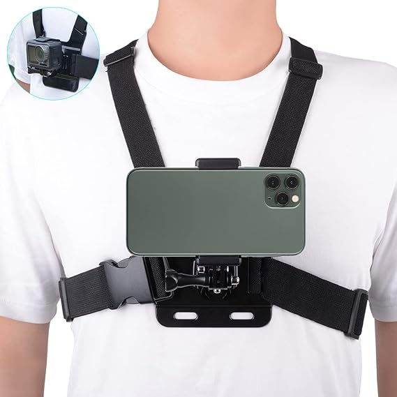 Mobile Phone Chest Mount Strap Holder ,Anti-Slide Strap Mount for Phone 360 Degree Rotary for Video Recording Camera Harness 2024