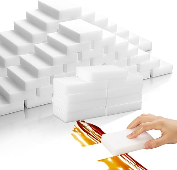 Melamine Sponge, 10Pcs+50Pcs, 60pcs in Total, Durable Cleaning Foam, Premium Scrubber Pads, for Sinks, Kitchen, Bathroom, Floor, Wall, Glass, Shoes, Multi-Purpose Powerful Sponge.