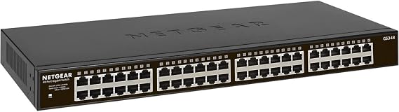 NETGEAR 48-Port Gigabit Ethernet Unmanaged Network Switch (GS348) | Essentials Model, Desktop or Rack Mount