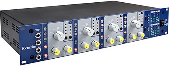 Focusrite ISA428 MkII 4-channel Microphone Preamplifier | Includes AC power cable and for studio recording, signal routing and audio protection