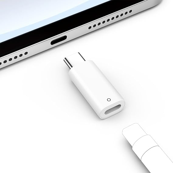 Moko USB C to iPencil Charging Adapter Compatible with Apple Pencil 1st Gen | Apple Pencil Adapter for iPad 11th/10th Generation, USB-C to iPencil 1st Generation Connector for Charging, Bluetooth Pairing