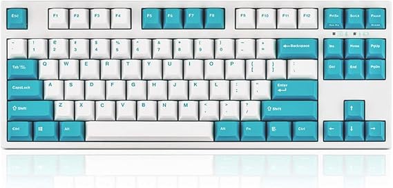 Leopold FC750RBT White/Mint TKL Bluetooth PD Double Shot PBT Mechanical Keyboard Cherry MX Blue