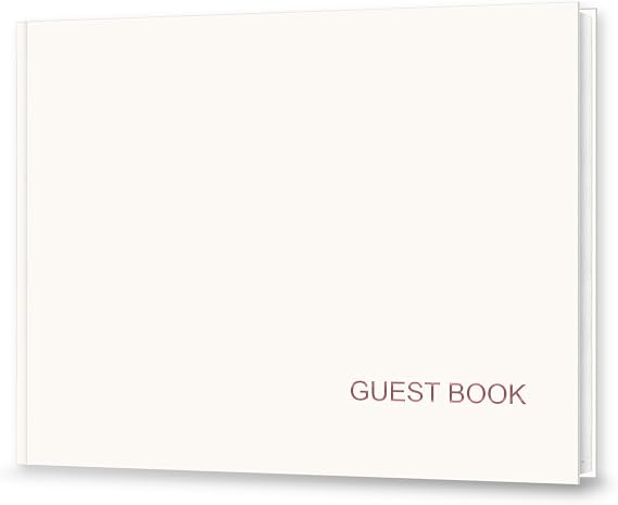 CalenDream Beautiful Wedding Guest Book, 7" x 9" Sign in Book, 120 GSM Thick Paper,Cover in Stylish Embellished with Gold foil Lettering for Wedding Baby Shower Birthday