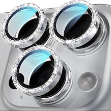 YWXTW Designed for iPhone 16 Pro/iPhone 16 Pro Max Camera Lens Protector Bling, [New Glitter Design] Individual Metal Tempered Glass Camera Cover Accessories Case Friendly (White Titanium)