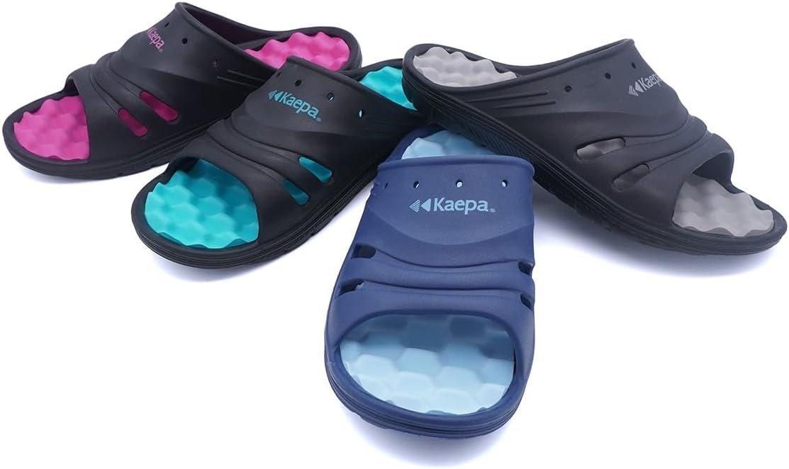 Kaepa Shower Sandals, Shower Sun, Lightweight, Office, Indoor Wear, Veranda, Gym, Spa, One Mile Wear, Women's Black x Pink, Black x Pink, S 8.7 - 9.1 inches 22.0 - 23.0 cm