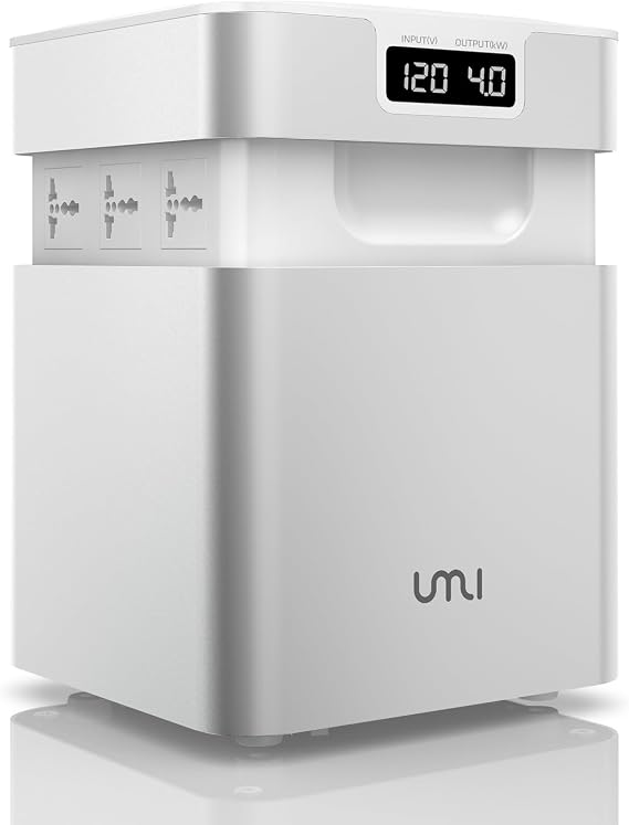 UMI 4000W Step Up Transformer 110v to 220v Home Industrial Use Europe to US | 120v to 240v Voltage Converter,Large Capacity Equipment,Heavy Duty Power,6 OUTLETS, Electrical Safe and Effective,White