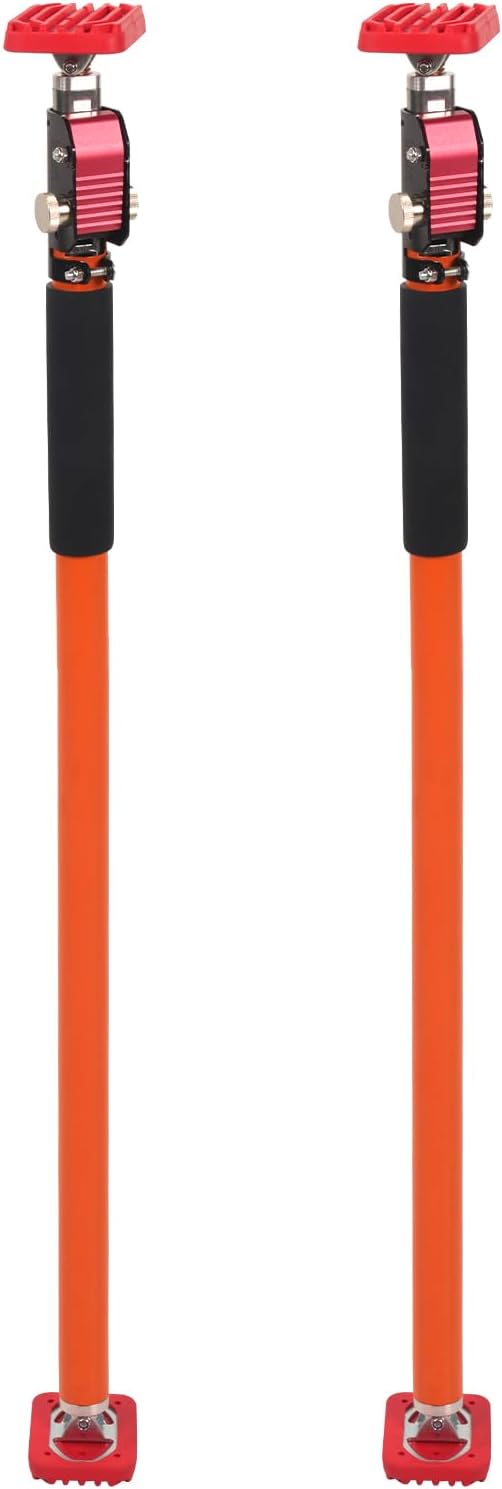2-Pack Cabinet Jacks & Adjustable Support Poles - 3rd Hand Cabinet Jack System for Cabinet Installation, Cargo Securing 35-64” Self-Locking, 260LB Telescoping Pole for Drywall, Dust Barrier