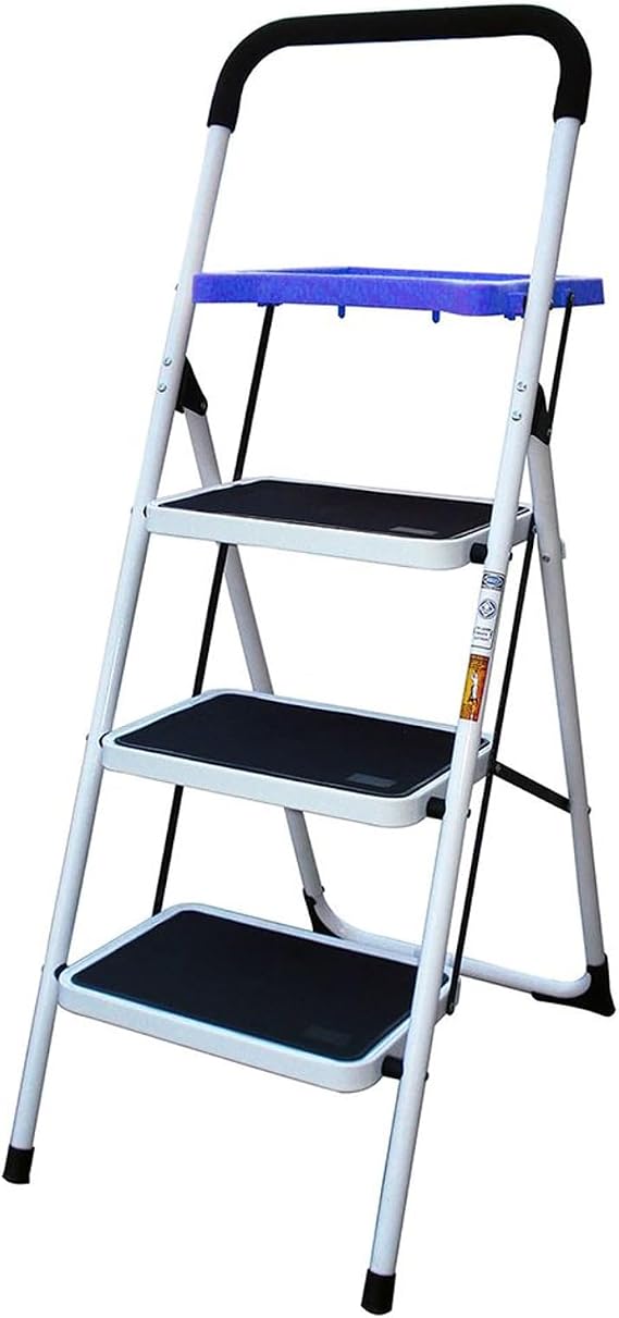 4.58 ft Steel Step Ladder with 300 lb. Load Capacity