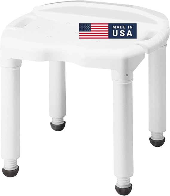 Carex Universal Bath Seat and Shower Chair, Heavy Duty Shower Bench for Bathtub, Safety Bath Seat Stool for Seniors and Disabled, Supports up to 400 lbs, Adjustable Height Shower Bench for Inside Tub