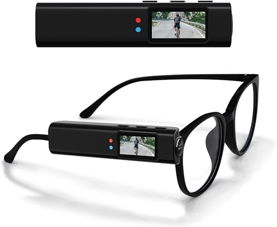 Mini Body Camera 2.7K HD Head Mounted FPV Video Cameras, 0.96in Screen HandsFree Wearable Vlog Cam, 110 Wide Angle WiFi APP Control Action Cameras for Walking Travel Cycling
