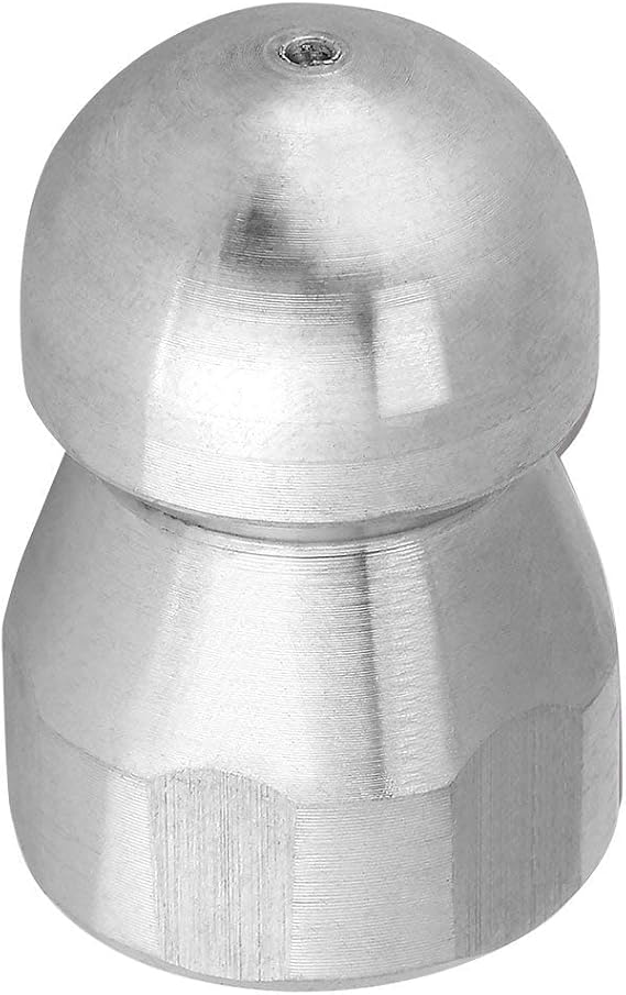 Stainless Steel Fixed Sewer Jet Nozzle, 3/8 Inch Drain Button Nose Nozzle, Used in Landscaping, Textile Industry, Spraying