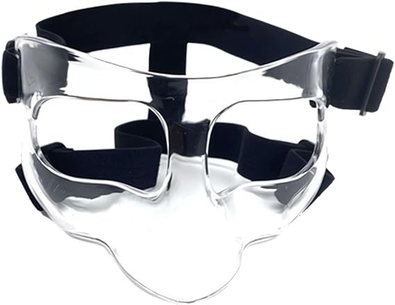 Nose Guard for Broken Nose, Clear Broken Nose Protection Mask, Adjustable Face Covering with Padding for Basketball, Soccer, and Other Sports for Men, Women