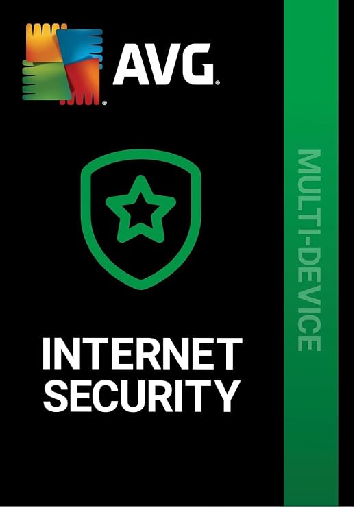 AVG Internet Security 2026 Mehrere Geräte 10 Geräte 1 Jahr Antivirenschutz für Windows macOS iOS und Android