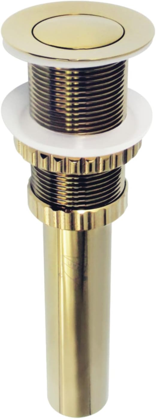 Kingston Brass EV8412 Coronet Push Pop-Up Bathroom Sink Drain Without Overflow, Polished Brass, 8.44 x 2.44 x 2.44