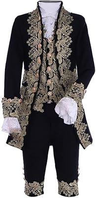VEECOOCOS Victorian Rococo Costume 18th Century King Prince Cosplay Suit Mens Halloween Costume