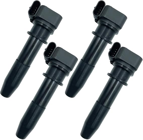 Vertical Connector Ignition Coil Packs Set Of 4 Compatible With Buick Lucerne Cadillac DeVille SRX Seville XLR STS DTS Pontiac Bonneville 4.6 V8 Replacement For 89017778 02190938 50152