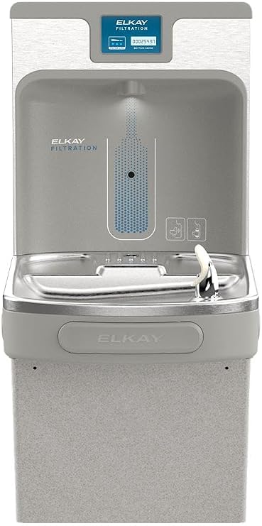 Elkay EZH2O Series LZS8WSLP Bottle Filling Station and Cooler, 8 gph Cooler, Light Gray