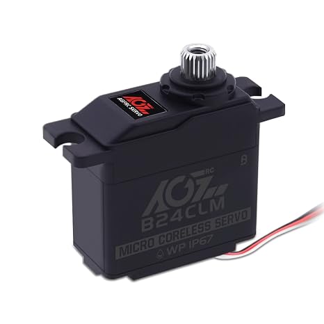 AGFRC B24CLM 6KG IP67 Waterproof Micro Servo for 1/16 RC | 0.085s/60 Speed, HV, Titanium Gears, Programmable, Digital, Coreless Motor, for 1/16 RC Cars, Boats & Crawlers