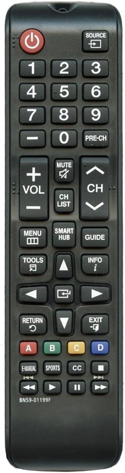 New BN59-01199F Replacement Remote Control for Samsung UN32J4500AF UN32J525DAFXZA UN43JU640DF UN60J6200AF UN60J6200AFXZA UN60J620DAF UN60J620DAFXZA UN60JU6400F UN60JU6400FXZAL ED LCD HDTV
