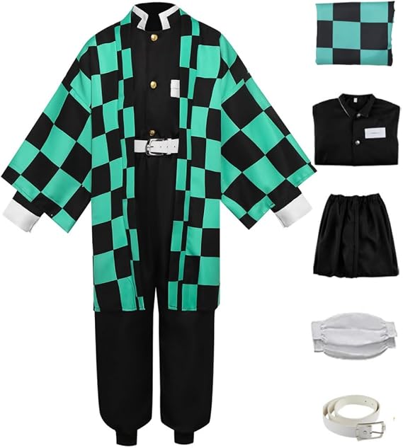 Anime Costume Cosplay Green Kimono Suit Outfit Halloween Costume