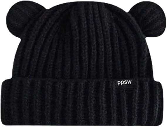 Korean Version Cute Little Bear Ear Knitted hat for Women's Winter Fashion Warm hat