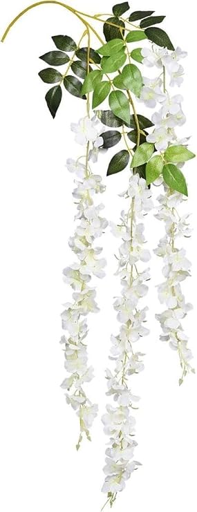 Artificial Flower Dangling 3 Branch Acacia 90cm White