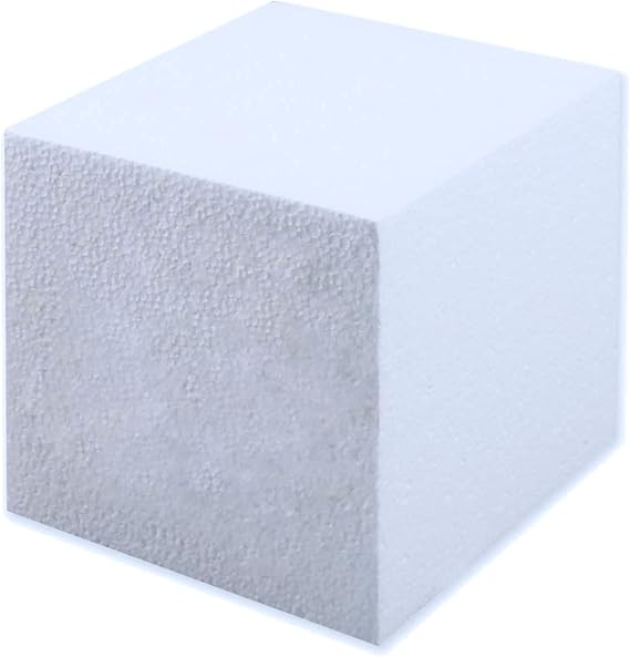 CalCastle Craft EPS Foam Blocks and Cubes, 5" Cube