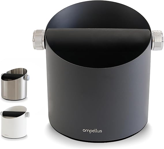 Espresso Knock Box, Stainless Steel Coffee Puck Knock Box (Black)