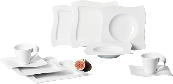 Villeroy & Boch NewWave Basic Dinnerware Set, Creamy White, 30 Piece