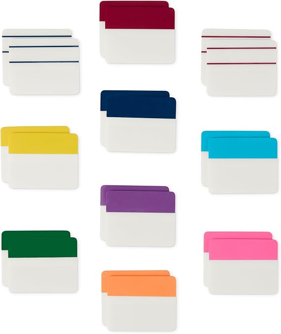 Amazon Basics Rectangular Sticky Tabs, 2 inch Wide, Assorted Colors, 10 Colors, 500 Pieces