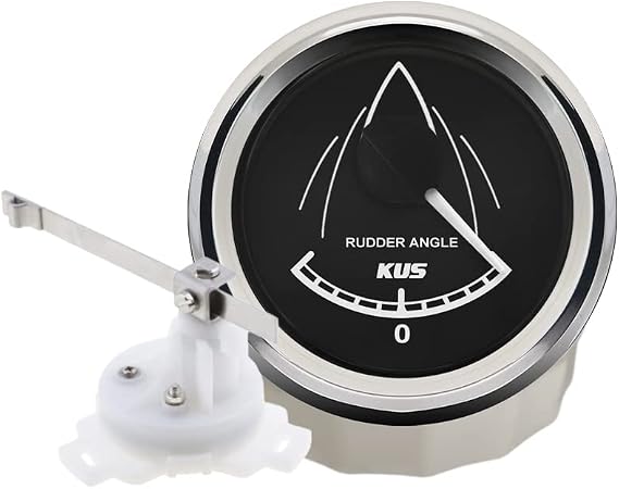 KUS Universal Rudder Angle Indicator Gauge 0-190ohm Signal with Rudder Sensor 52mm (2")