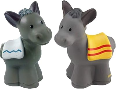Little People Fisher Price Nativity Manger Replacement Two 2 Donkey Pair of Donkeys
