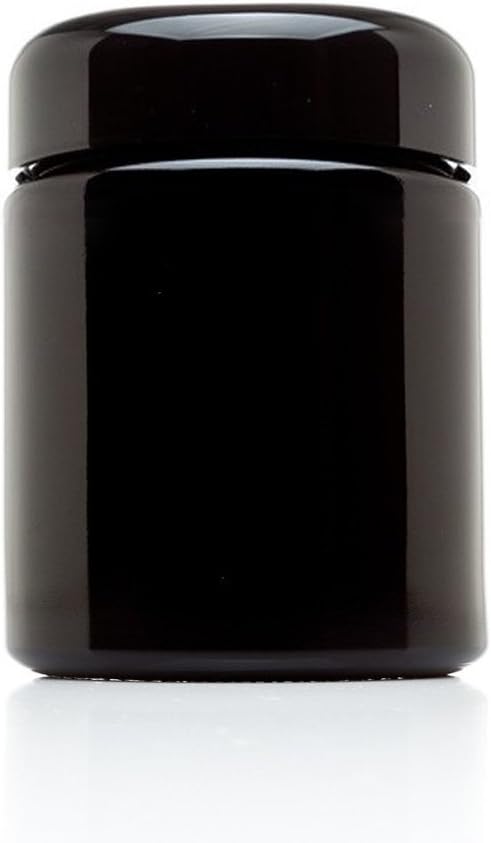 Infinity Jars Tall Screw Top Jar 50 ml (1.7 fl oz) UV Black Glass Airtight Smell-Proof Container for Coffee, Tea, Dried Goods Refillable Tall Jar for Long-Term Kitchen Storage