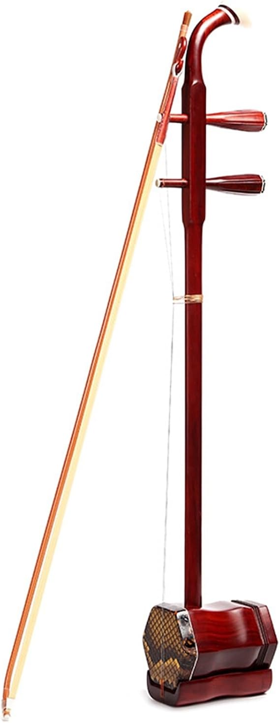 Beginner Erhu Ebony Wenge Dragon Head Hexagonal Erhu National Musical Instrument Accompanying Cloth Hard Case(Wenge)