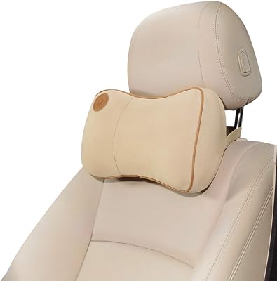 Universal Car Neck Pillow - Driving Comfortable Soft Memory Foam Auto Seat Headrest - Protect Neck&Vertebra - Fit TravelOfficeHomeCar - Neck Guard Artifact Beige