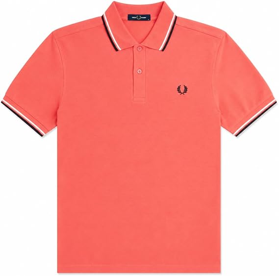 Fred Perry Men's Twin Tipped Polo Shirt Strawberry Cream/Ecru/Black