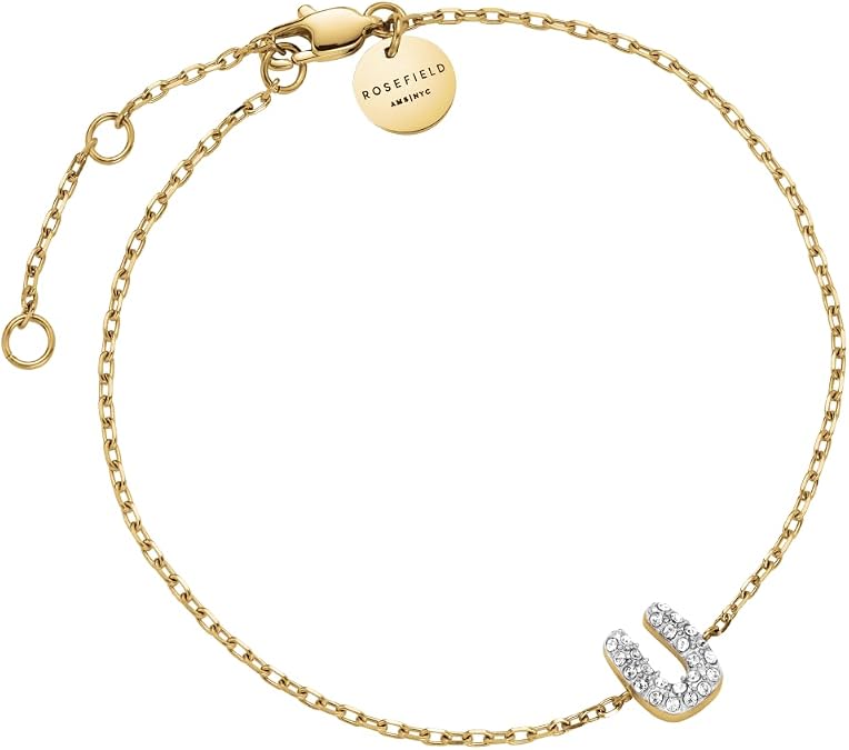 U Letter Bracelet with Crystals